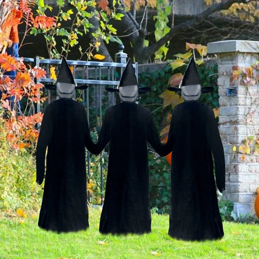 Sound-Activated Light-Up Witches | Holding Hands Outdoor Yard Decor
