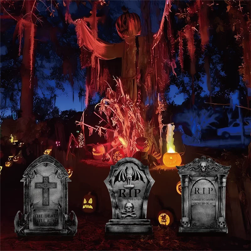 Realistic Foam Graveyard Tombstones | Assorted Spooky Styles for Halloween Yard Decor