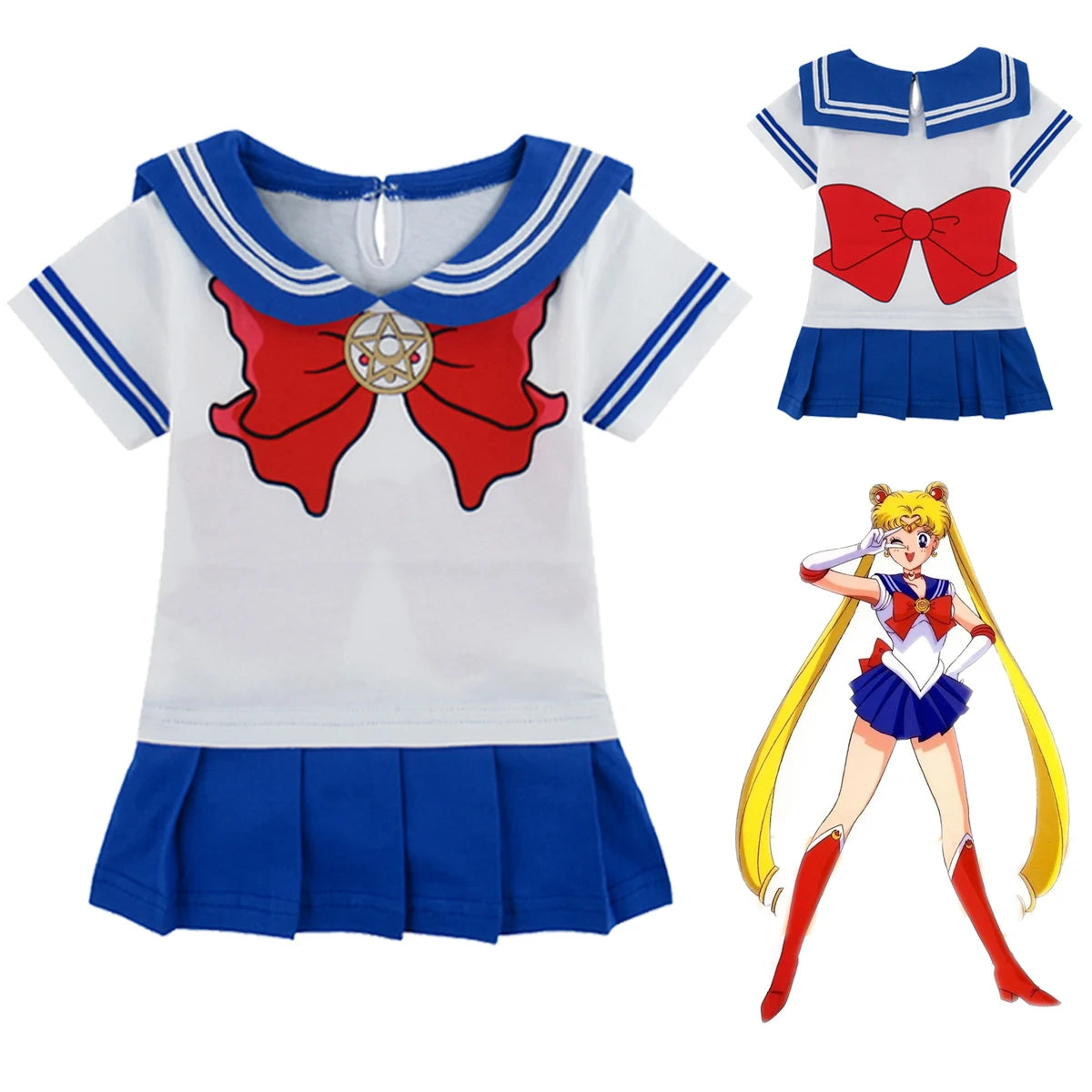 Baby Girls Sailor Moon Cosplay Bodysuit – Infant Anime Costume bodysuit Dress