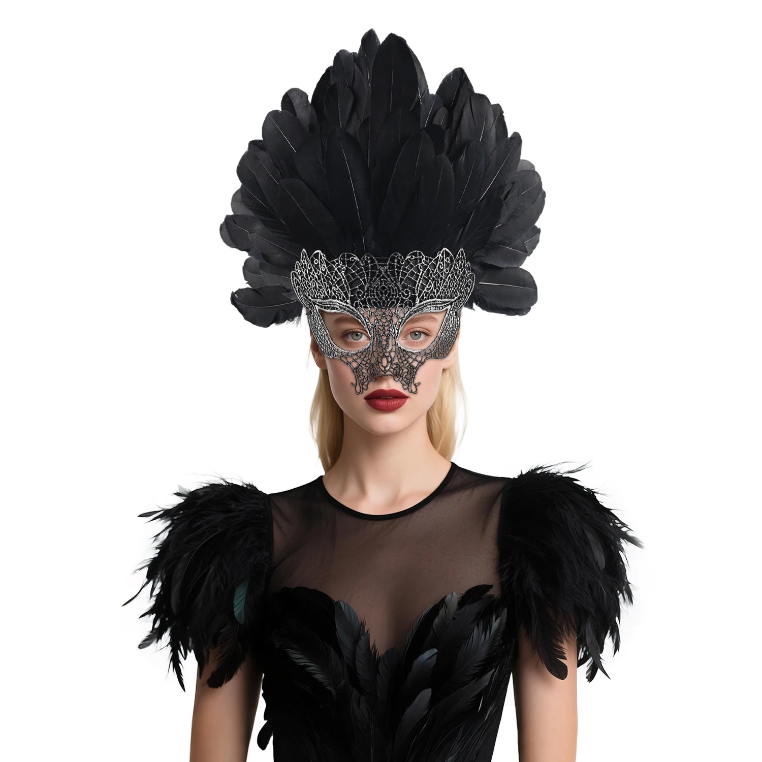Vibrant Feather Headdress | Showgirl & Masquerade Ball Headpiece | Adult Costume Accessory