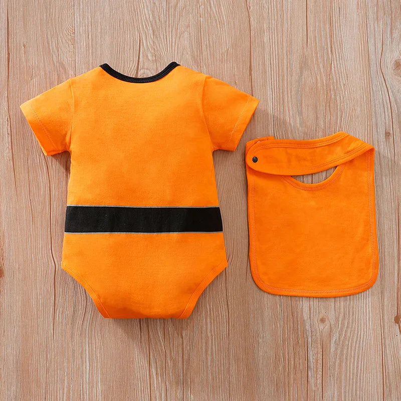 Baby Goku Costume Romper with Bib – Dragon Ball Z Anime Halloween Outfit