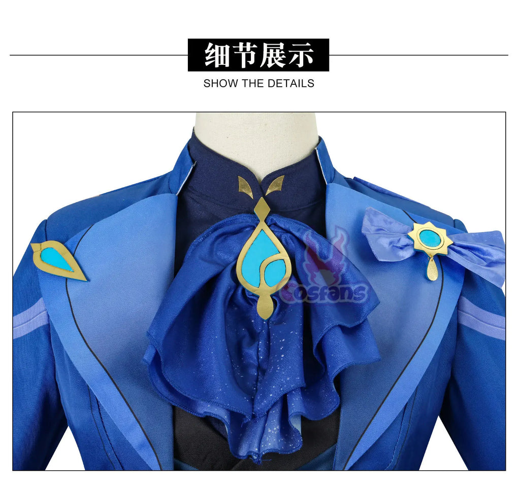 Game Impact Furina Focalors Cosplay Costume Anime Full Set With Hat Fontaine Focalors Halloween Costumes for Women