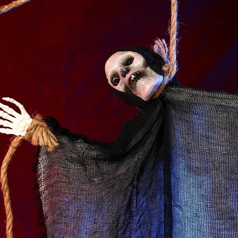 Light-Up Hanging Grim Reaper with Posable Arms
