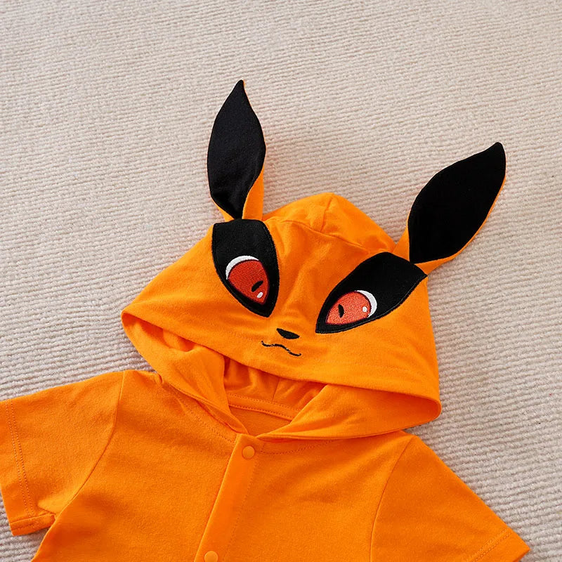 Nine-Tailed Fox Spirit Baby Romper (Anime-Style Cotton Costume) - Infant Halloween Costume