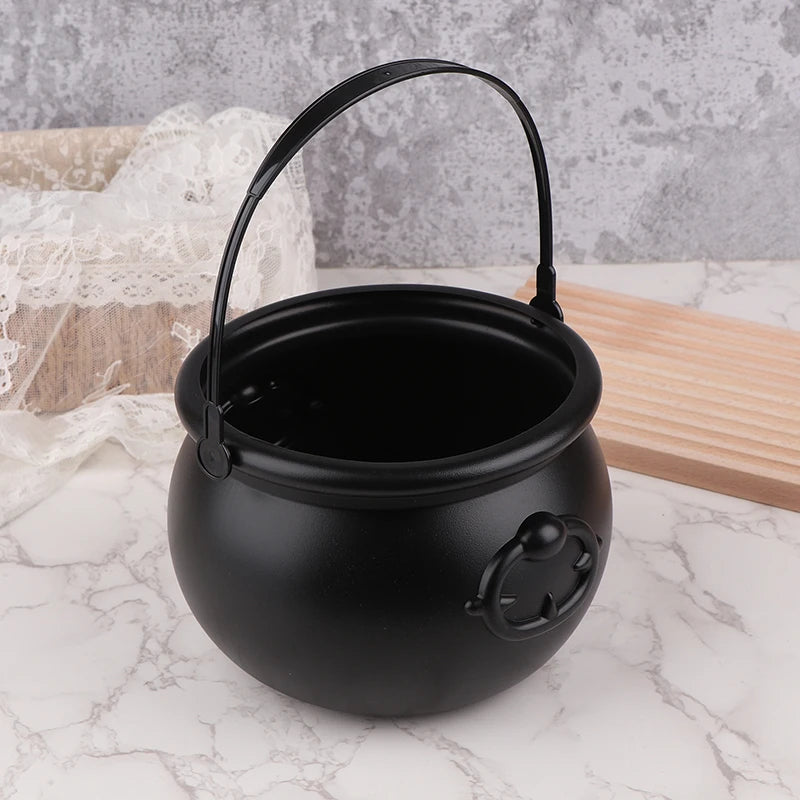 Classic Witch's Cauldron | Black Trick-or-Treat Candy Bucket & Halloween Trick-or-Treating