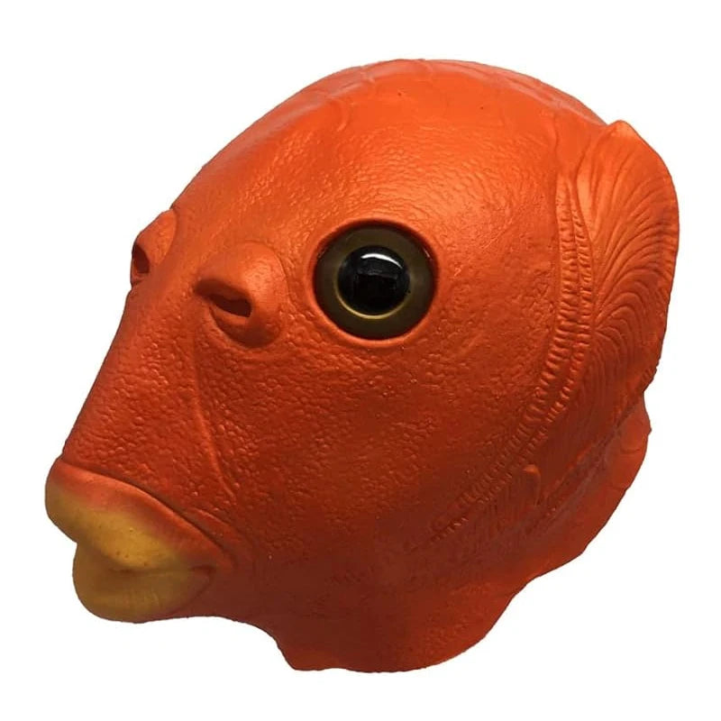 Funny Fish Head Mask | Weird Monster Full-Head Vinyl Mask for Halloween, Parties & Memes