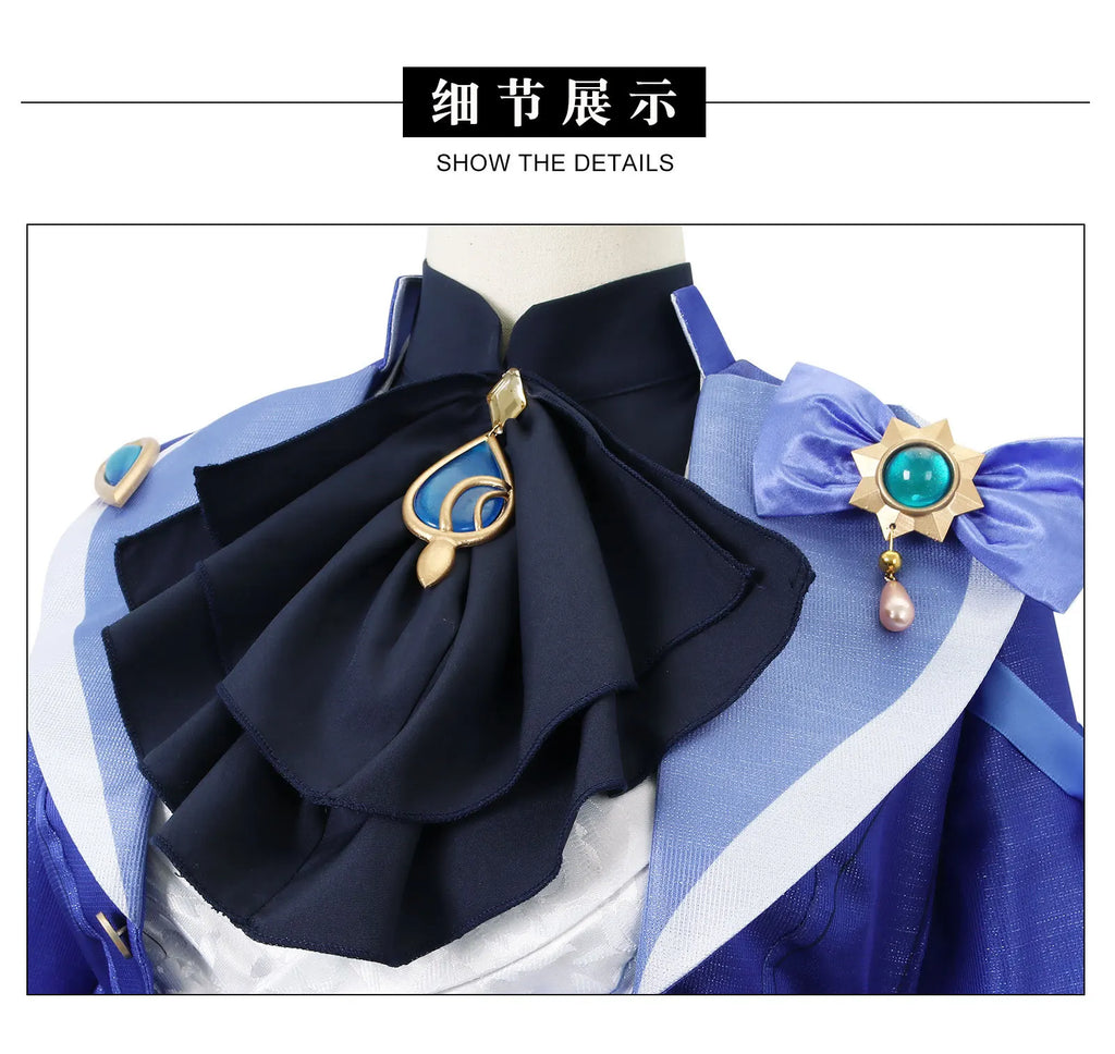 Game Impact Furina Focalors Cosplay Costume Anime Full Set With Hat Fontaine Focalors Halloween Costumes for Women