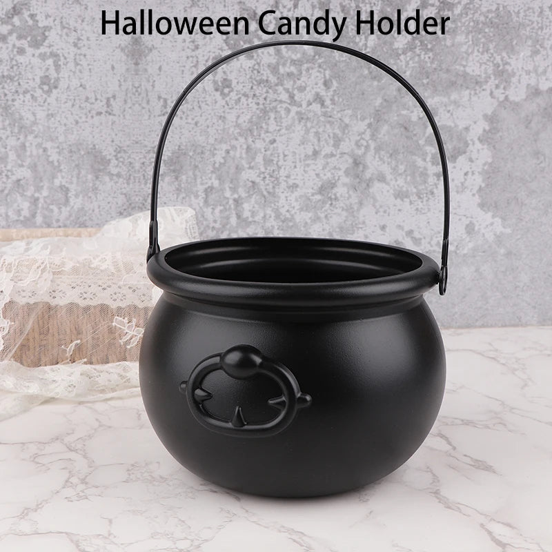 Classic Witch's Cauldron | Black Trick-or-Treat Candy Bucket & Halloween Trick-or-Treating