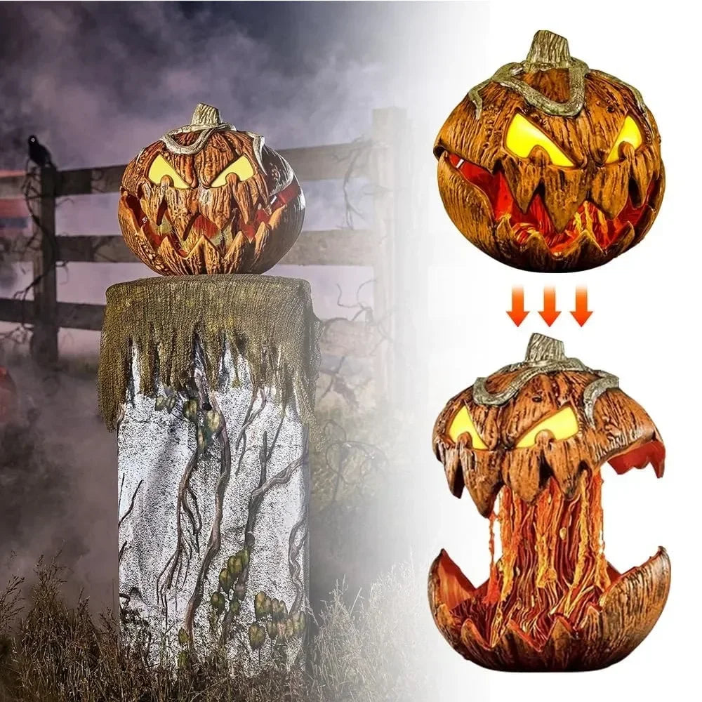 Animated Talking Pumpkin Prop - Halloween Animatronics Decor
