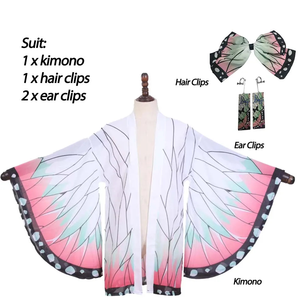 Japanese Anime Kochou Shinobu Cosplay Costume |  Kimono Cardigan