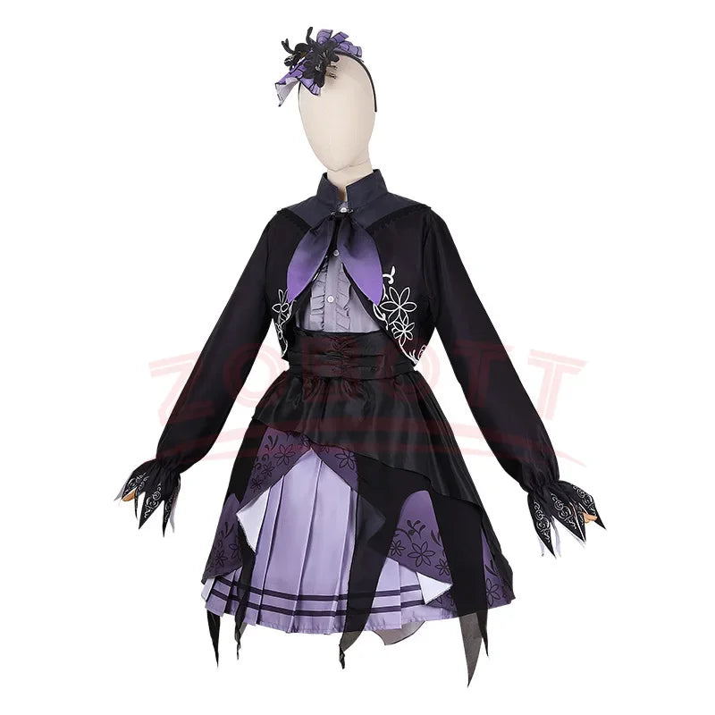 Anime Game Project Sekai Asahina Mafuyu Cosplay Dress & Headgear