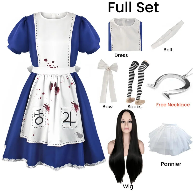 Anime Alice Princess Dress Maid Apron Dress Game Madness Returns |  Alice Cosplay Costume | Halloween Party