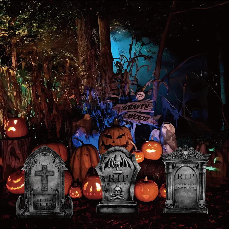 Realistic Foam Graveyard Tombstones | Assorted Spooky Styles for Halloween Yard Decor