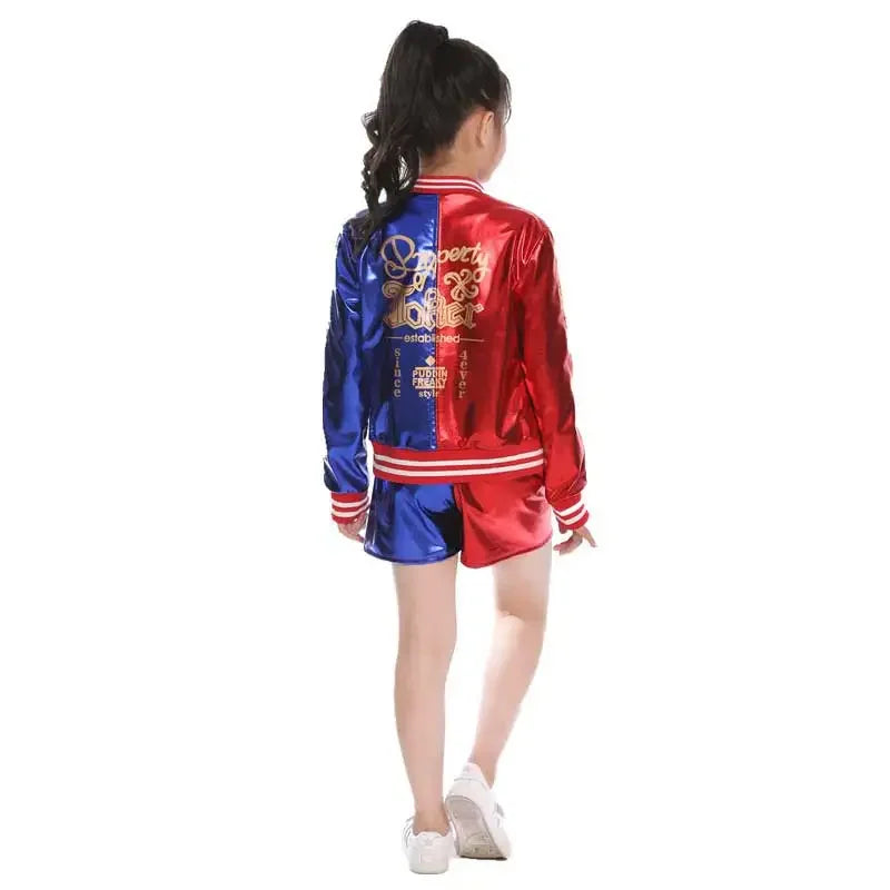 Girls Harley Villain Quinn Costume Components | Jacket, Shorts, Shirt & Accessories (Items Sold Separately) | Costume Halloween Enfant Fille