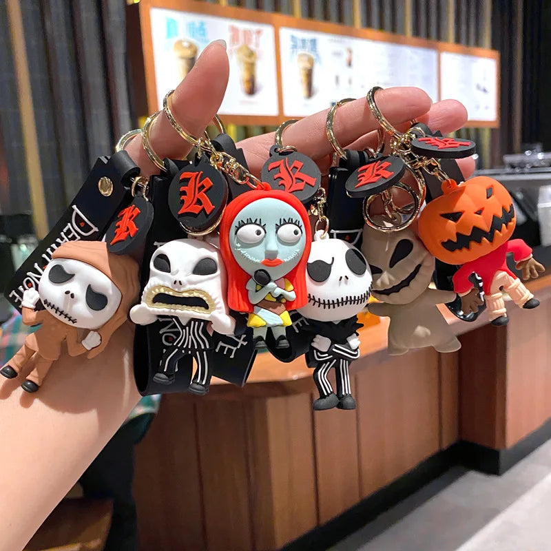 Cute Pumpkin King & Ghost Pals Keychain | Spooky Cartoon Bag Charm | Party Favors