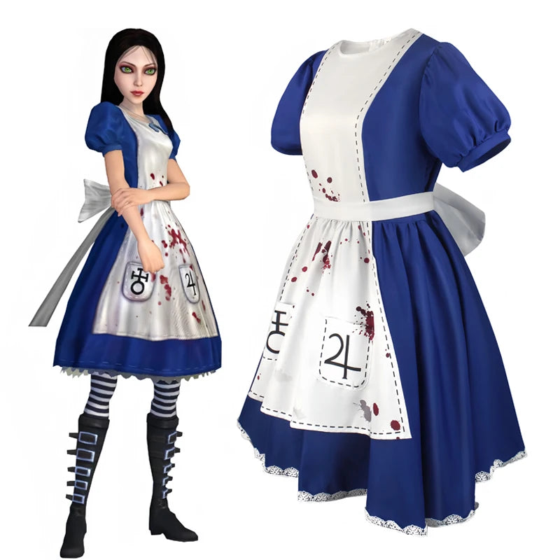 Anime Alice Princess Dress Maid Apron Dress Game Madness Returns |  Alice Cosplay Costume | Halloween Party