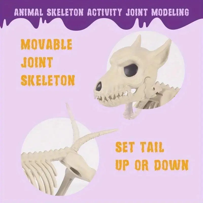 "Bad to the Bone" Posable Skeleton Dog Prop