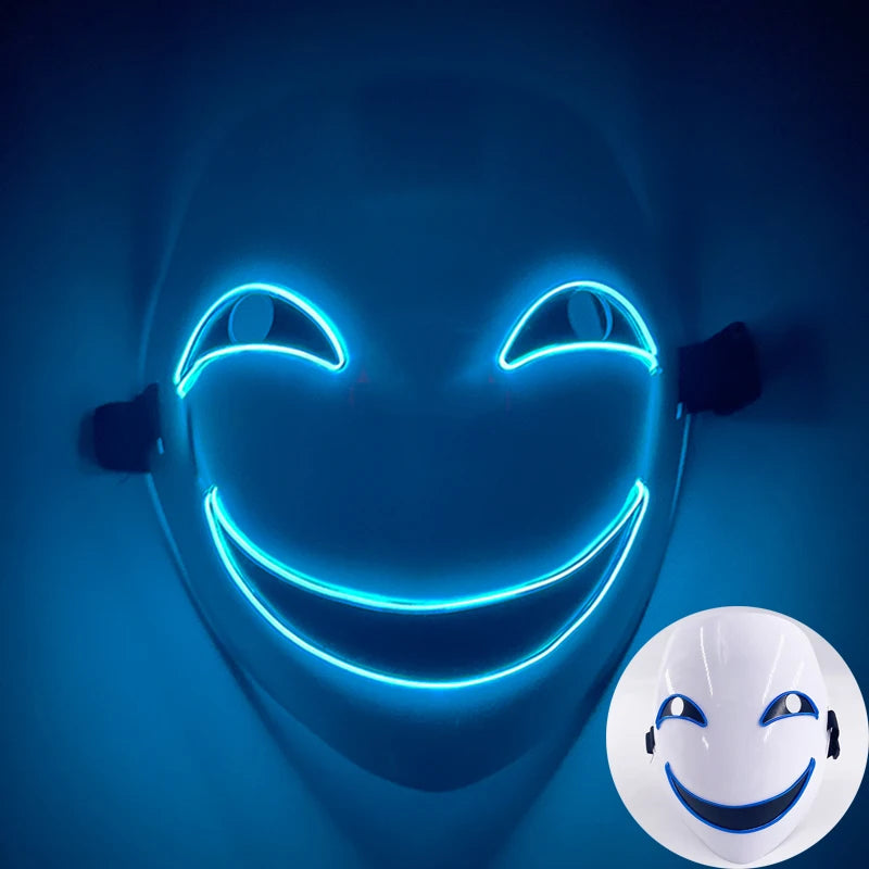Glow in the Dark Guard Mask (4-Mode) | Triangle, Square, or Circle EL Wire Cosplay Mask