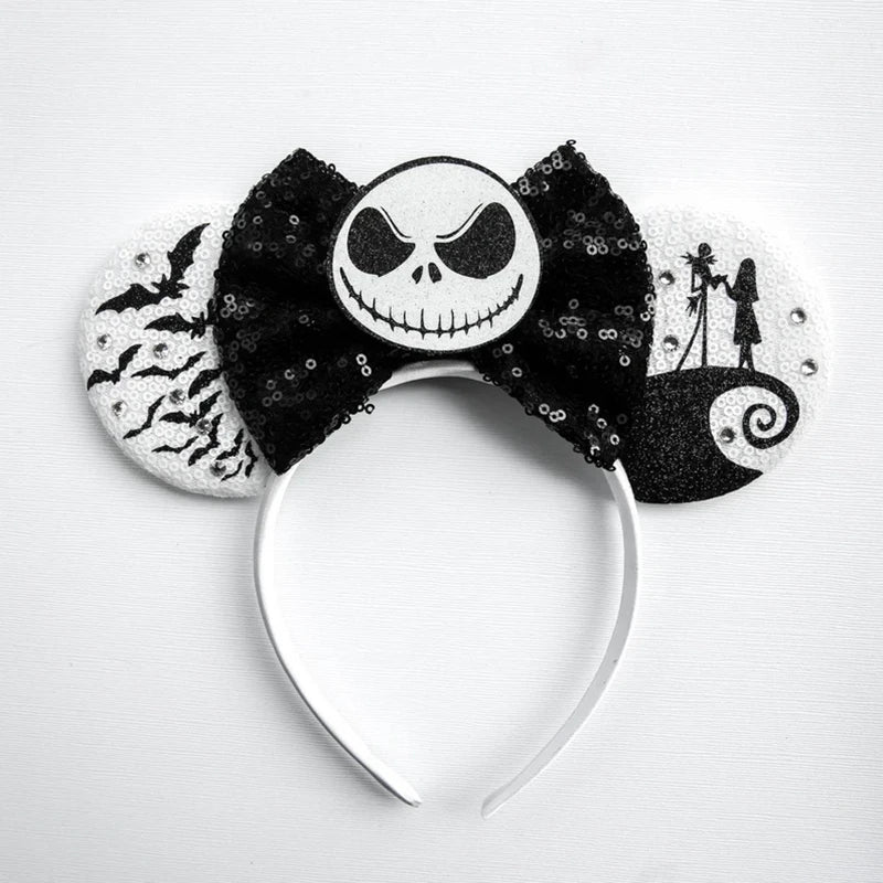 Halloween Mouse Ears Headband | Spooky Theme Park Style Assortment (Bat, Witch, Pumpkin) | Cute Halloween Accessories
