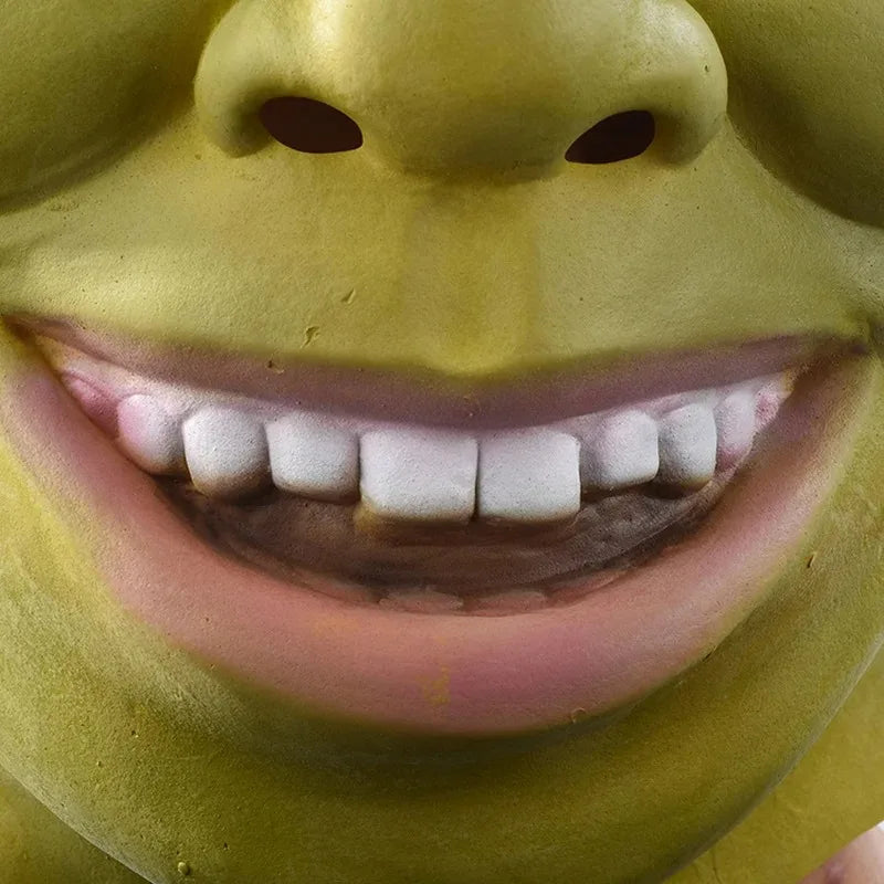 Iconic Green Shrek Ogre Full Head Mask | Funny & Scary Silicone Meme Costume (Adult)