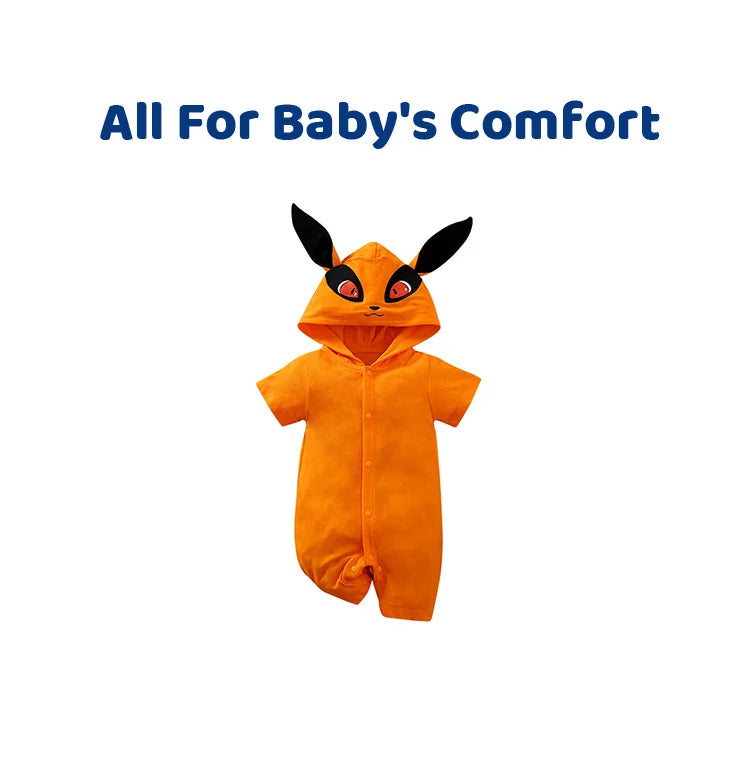 Nine-Tailed Fox Spirit Baby Romper (Anime-Style Cotton Costume) - Infant Halloween Costume