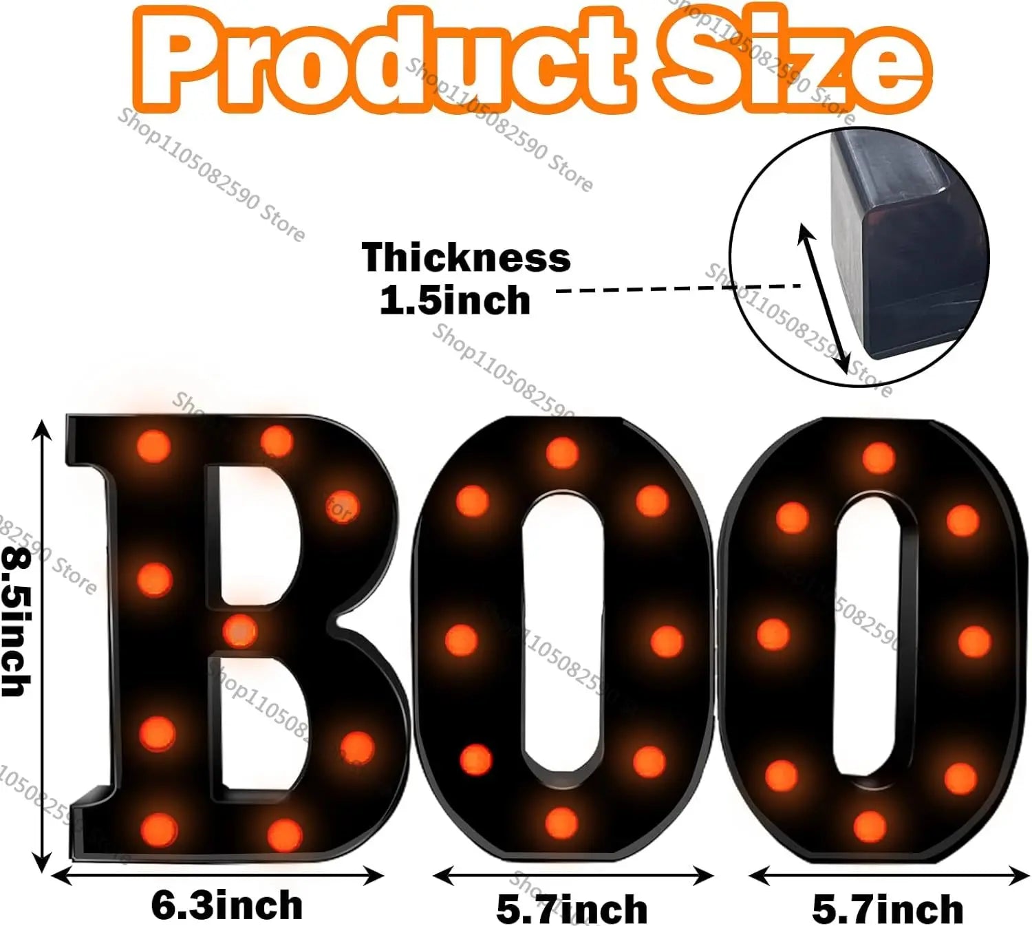 "BOO" Marquee Light-Up Letters Sign | Battery-Operated Halloween Decor