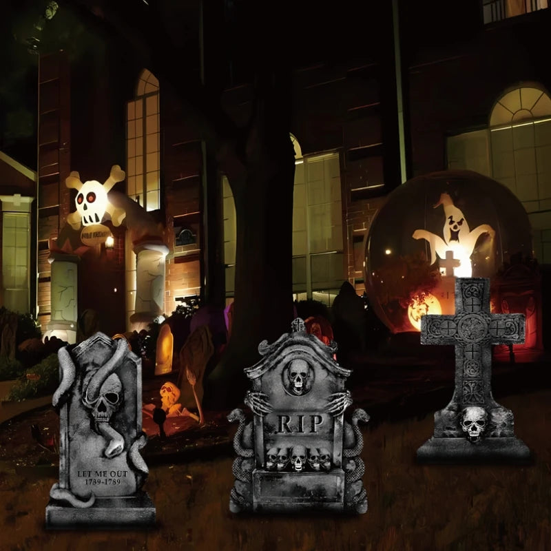 Realistic Foam Graveyard Tombstones | Assorted Spooky Styles for Halloween Yard Decor