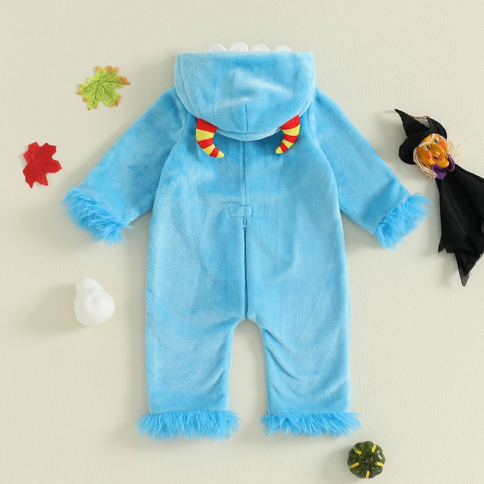 Monstrously Cute! Cozy Pink & Blue Monster Costume Romper - Infant Halloween Costume