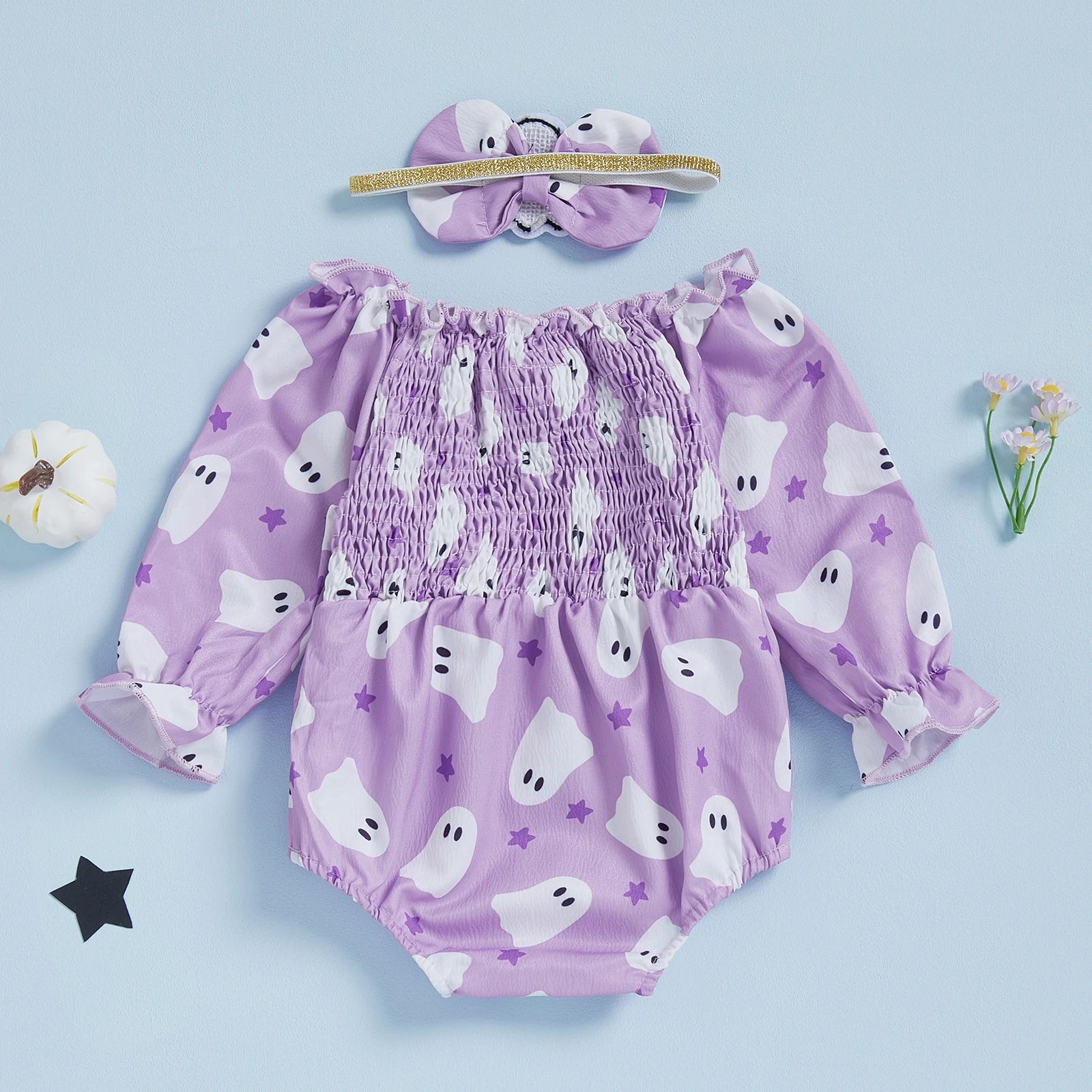 Boo-tiful Baby Ghost Romper & Headband Set - Infant Halloween Costume