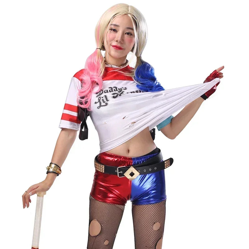 Harley Quinn Costume Set | 3-Piece Outfit (Jacket, Shirt, Shorts)