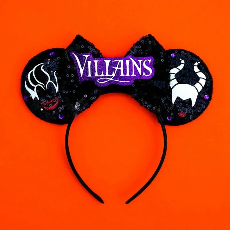 Halloween Mouse Ears Headband | Spooky Theme Park Style Assortment (Bat, Witch, Pumpkin) | Cute Halloween Accessories