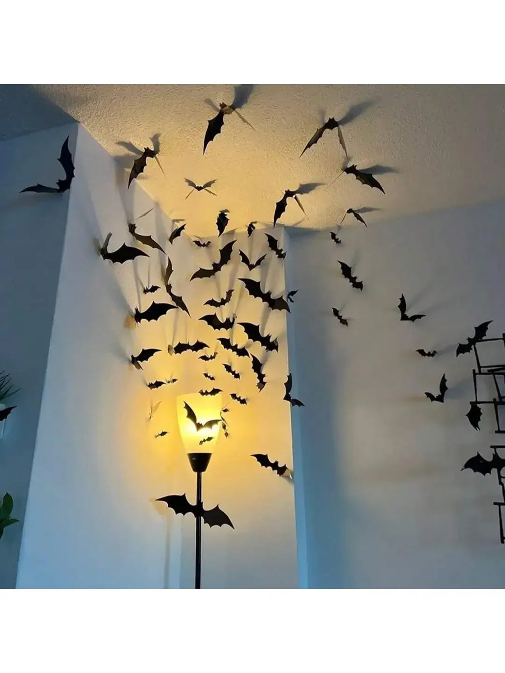 3D Bat Wall Decals (Large Multi-Pack) | Spooky Bat Swarm Halloween Decor