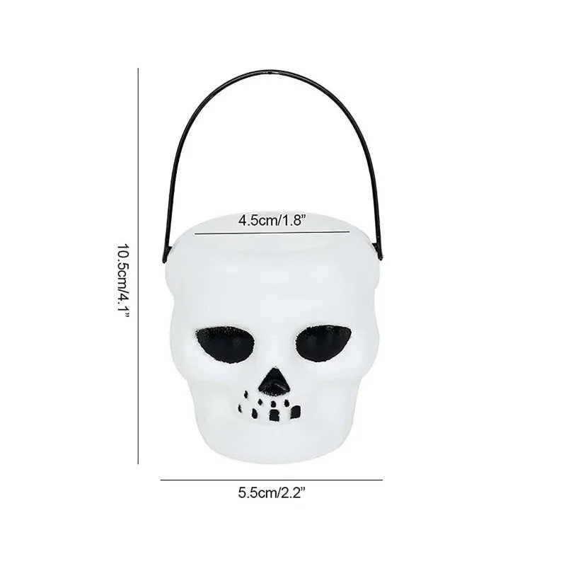 Halloween Skull Candy Bucket | Classic Trick-or-Treat Pail & Party Favor Holder