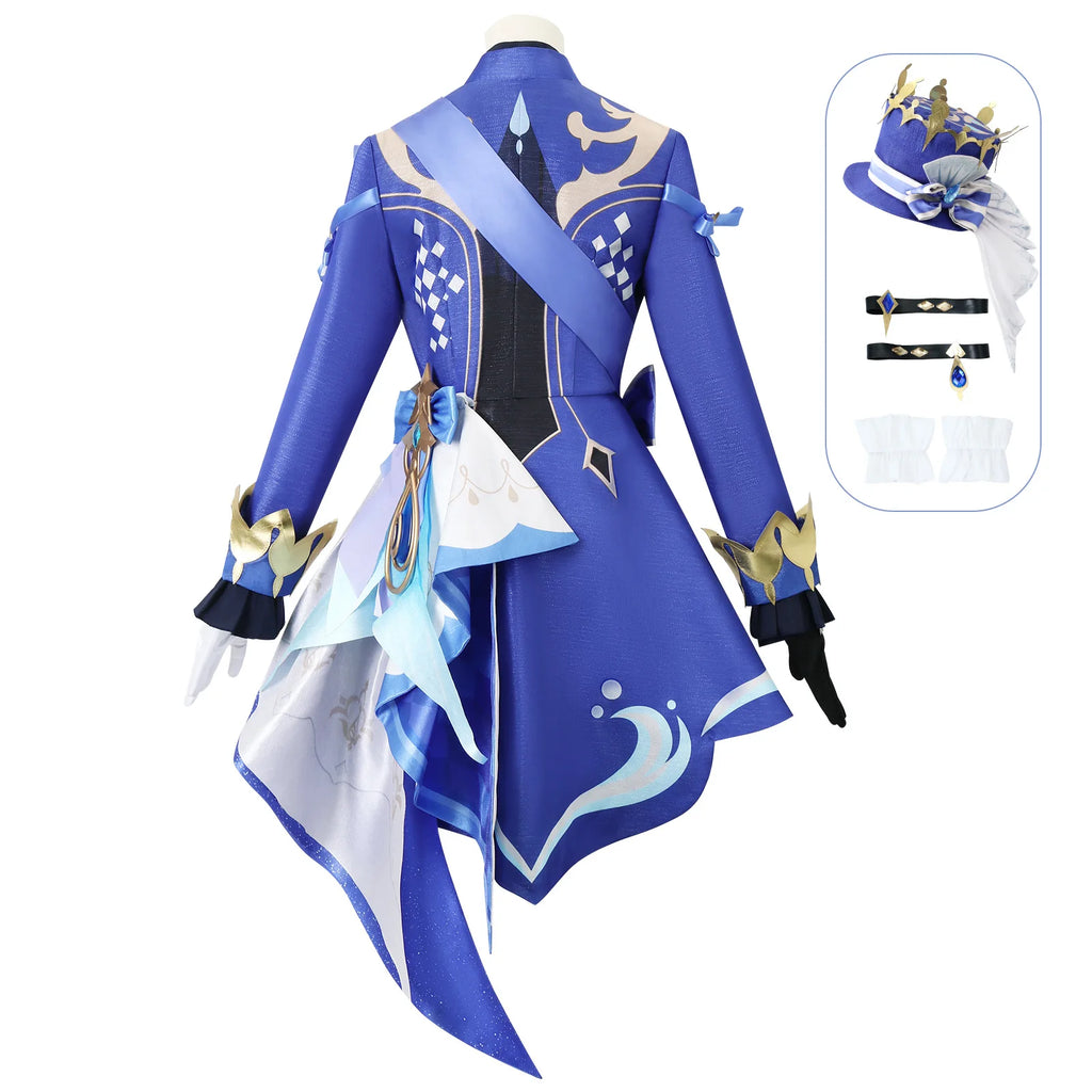 Game Impact Furina Focalors Cosplay Costume Anime Full Set With Hat Fontaine Focalors Halloween Costumes for Women