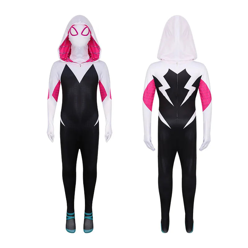 Boys Girls Spiderman Costume Superhero Jumpsuit | Miles Morales Spider-Man Cosplay
