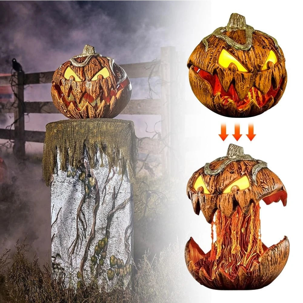 Animated Talking Pumpkin Prop - Halloween Animatronics Decor