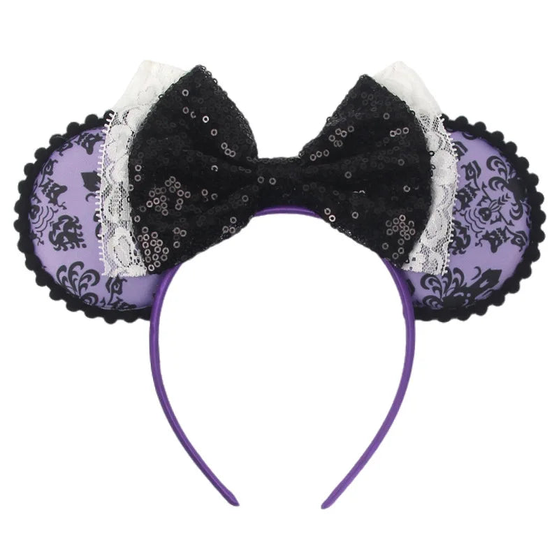 Halloween Mouse Ears Headband | Spooky Theme Park Style Assortment (Bat, Witch, Pumpkin) | Cute Halloween Accessories