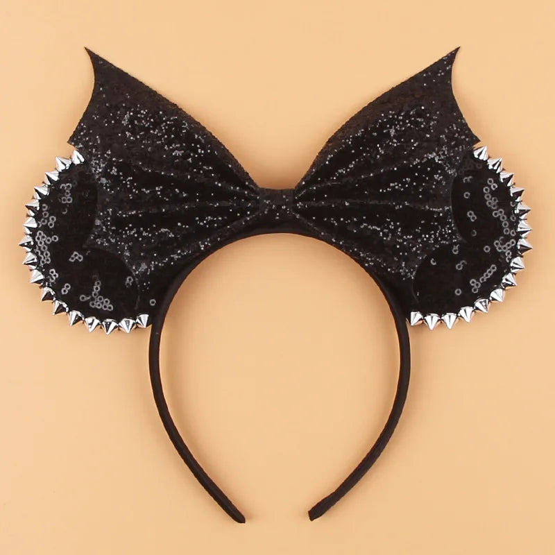 Halloween Mouse Ears Headband | Spooky Theme Park Style Assortment (Bat, Witch, Pumpkin) | Cute Halloween Accessories