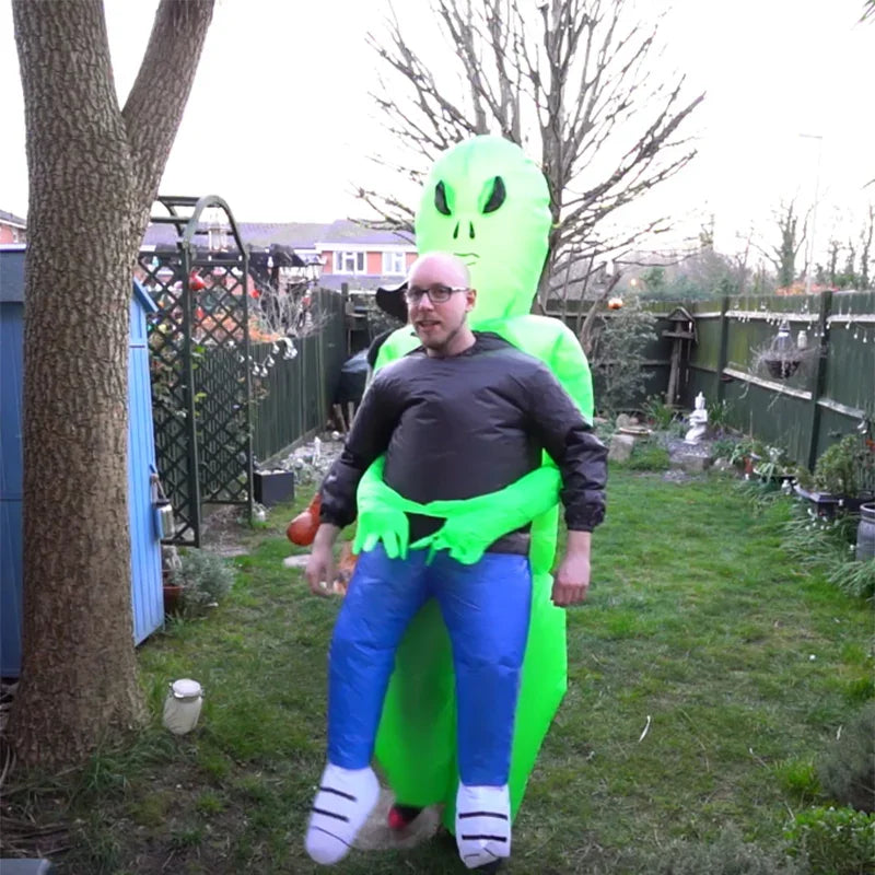 Inflatable Alien Abduction Costume | Funny "Carried By" Blow-Up Suit (Adult & Child Sizes Available)