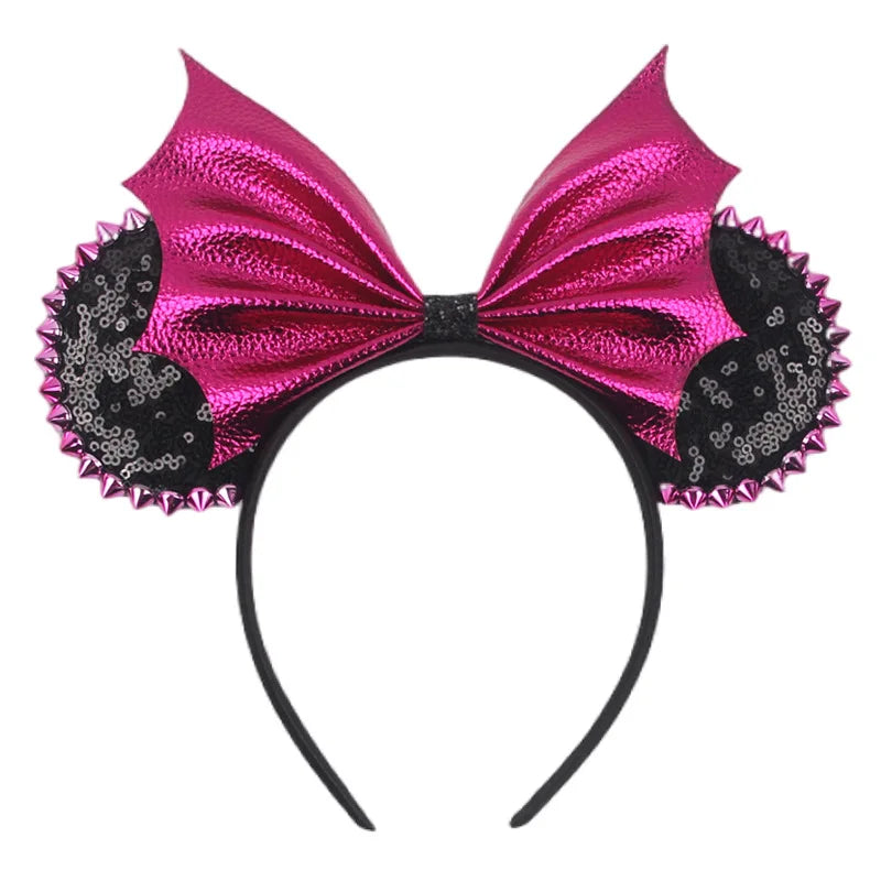 Halloween Mouse Ears Headband | Spooky Theme Park Style Assortment (Bat, Witch, Pumpkin) | Cute Halloween Accessories