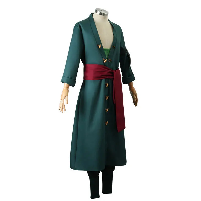 Roronoas Cosplay Costume Anime Kimono Robe Zoro Cloak Uniform Halloween Outfit