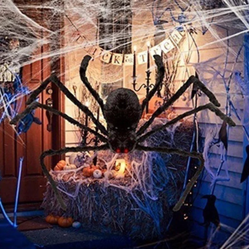 Giant Halloween Spider Decoration | Posable Hairy Spider Prop for Haunted House | Halloween Decor (Available up to 200cm!)