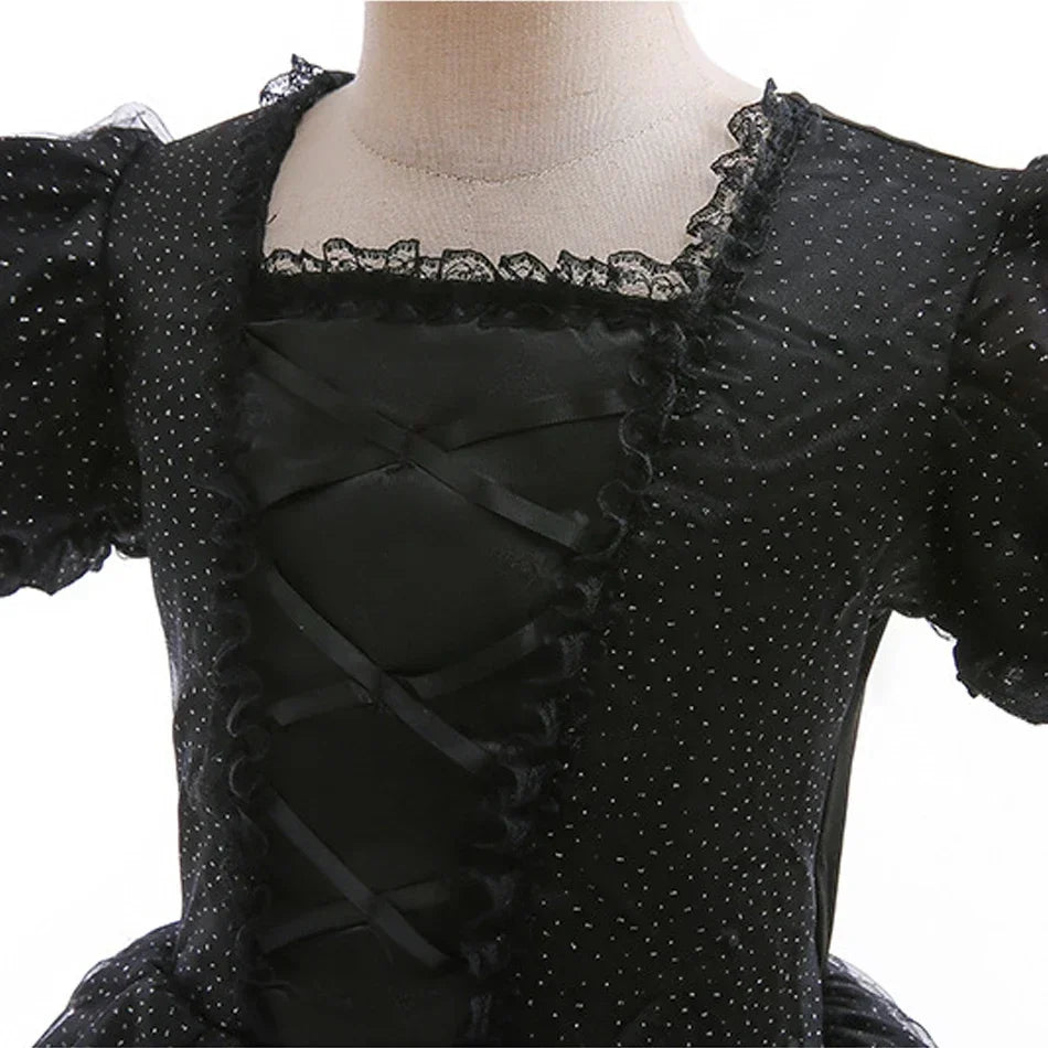 Maleficent Costume for Girls Halloween Witch Cosplay Black Witch