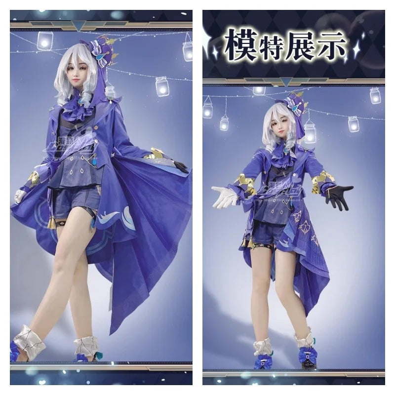 Game Impact Furina Focalors Cosplay Costume Anime Full Set With Hat Fontaine Focalors Halloween Costumes for Women