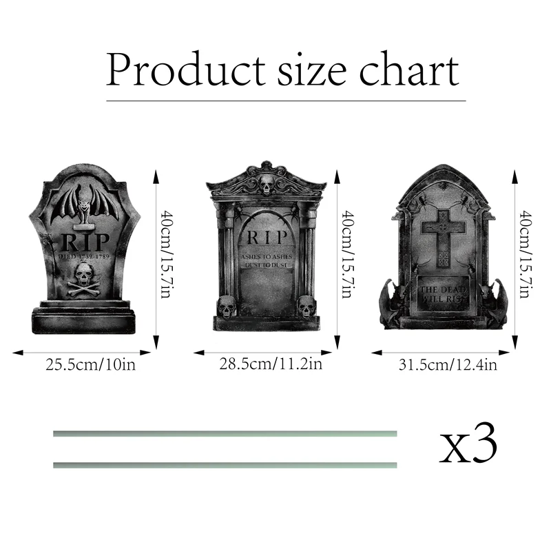 Realistic Foam Graveyard Tombstones | Assorted Spooky Styles for Halloween Yard Decor