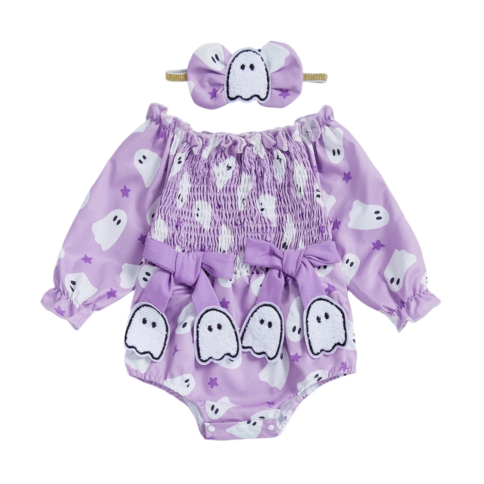 Boo-tiful Baby Ghost Romper & Headband Set - Infant Halloween Costume