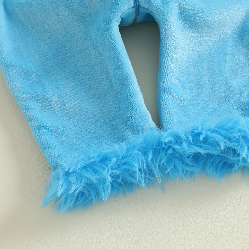 Monstrously Cute! Cozy Pink & Blue Monster Costume Romper - Infant Halloween Costume