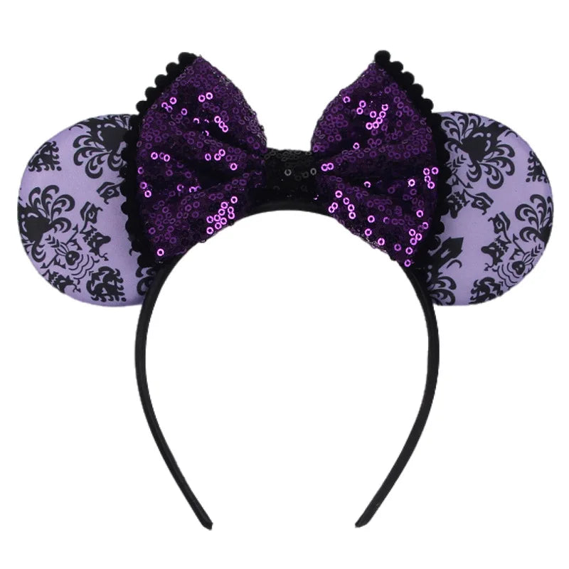 Halloween Mouse Ears Headband | Spooky Theme Park Style Assortment (Bat, Witch, Pumpkin) | Cute Halloween Accessories