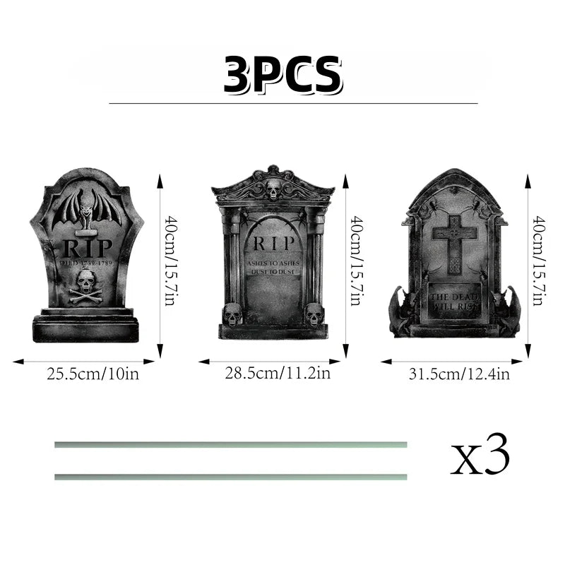 Realistic Foam Graveyard Tombstones | Assorted Spooky Styles for Halloween Yard Decor