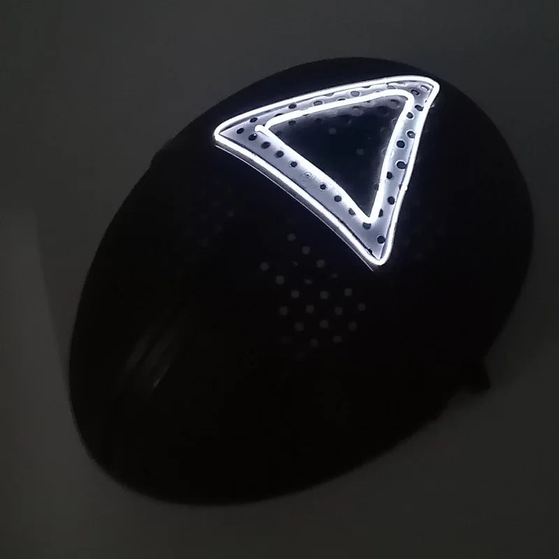 Glow in the Dark Guard Mask (4-Mode) | Triangle, Square, or Circle EL Wire Cosplay Mask